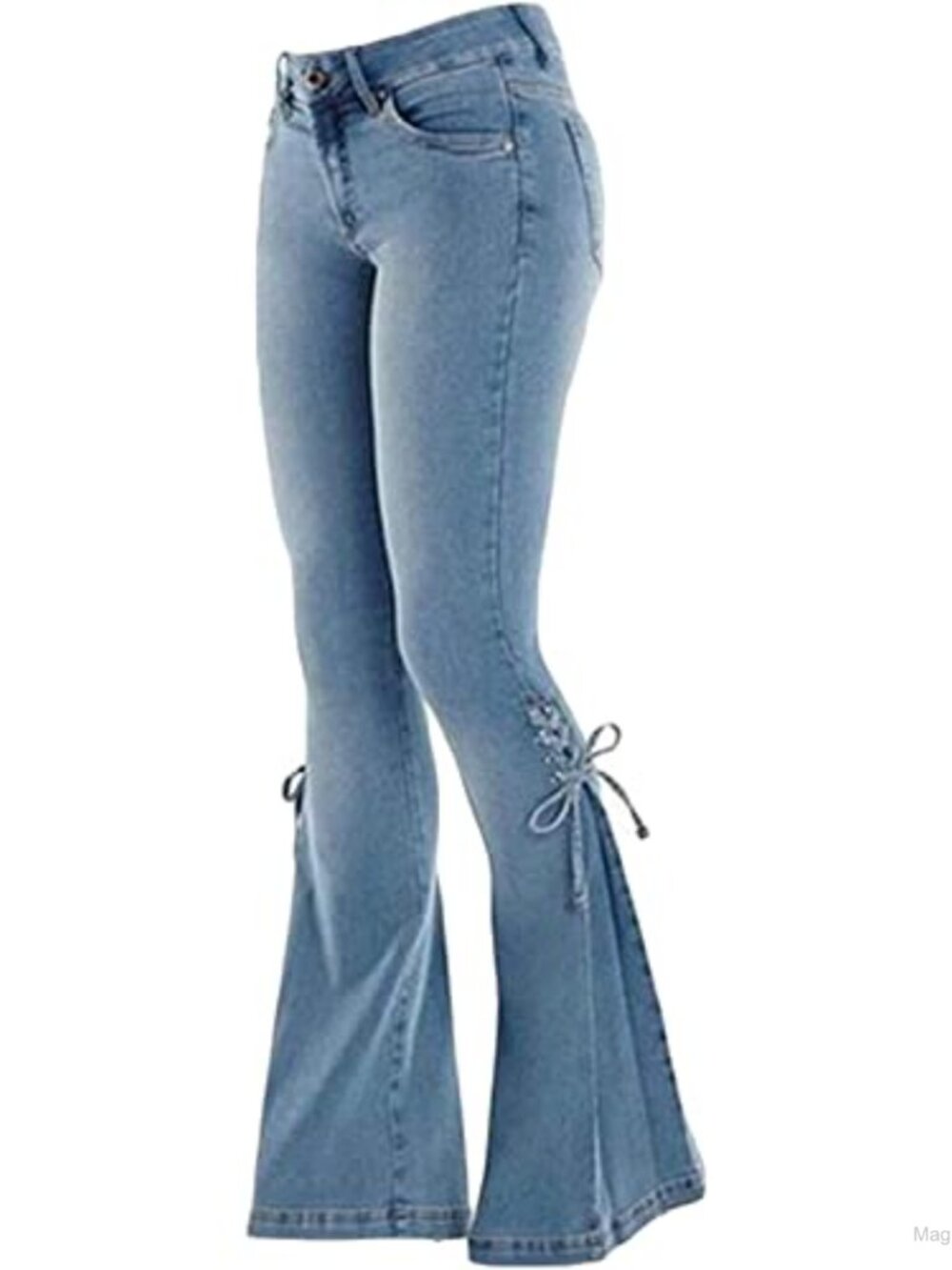 Stretchy Cotton Flare Jeans High Rise Bell Bottom Denim Pants